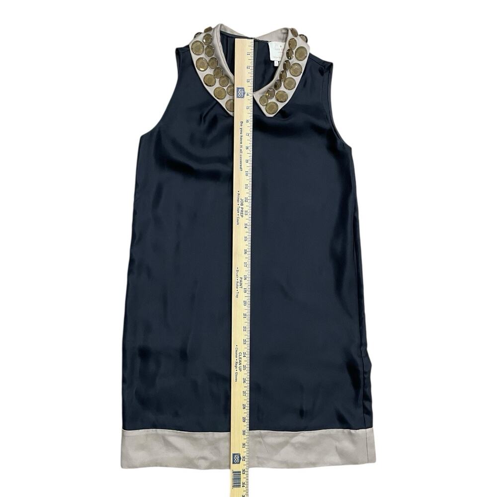 KATE SPADE Size 2 Harlow Jeweled Peter Pan Collar Sleeveless Shift Dress *READ* - Picture 7 of 9